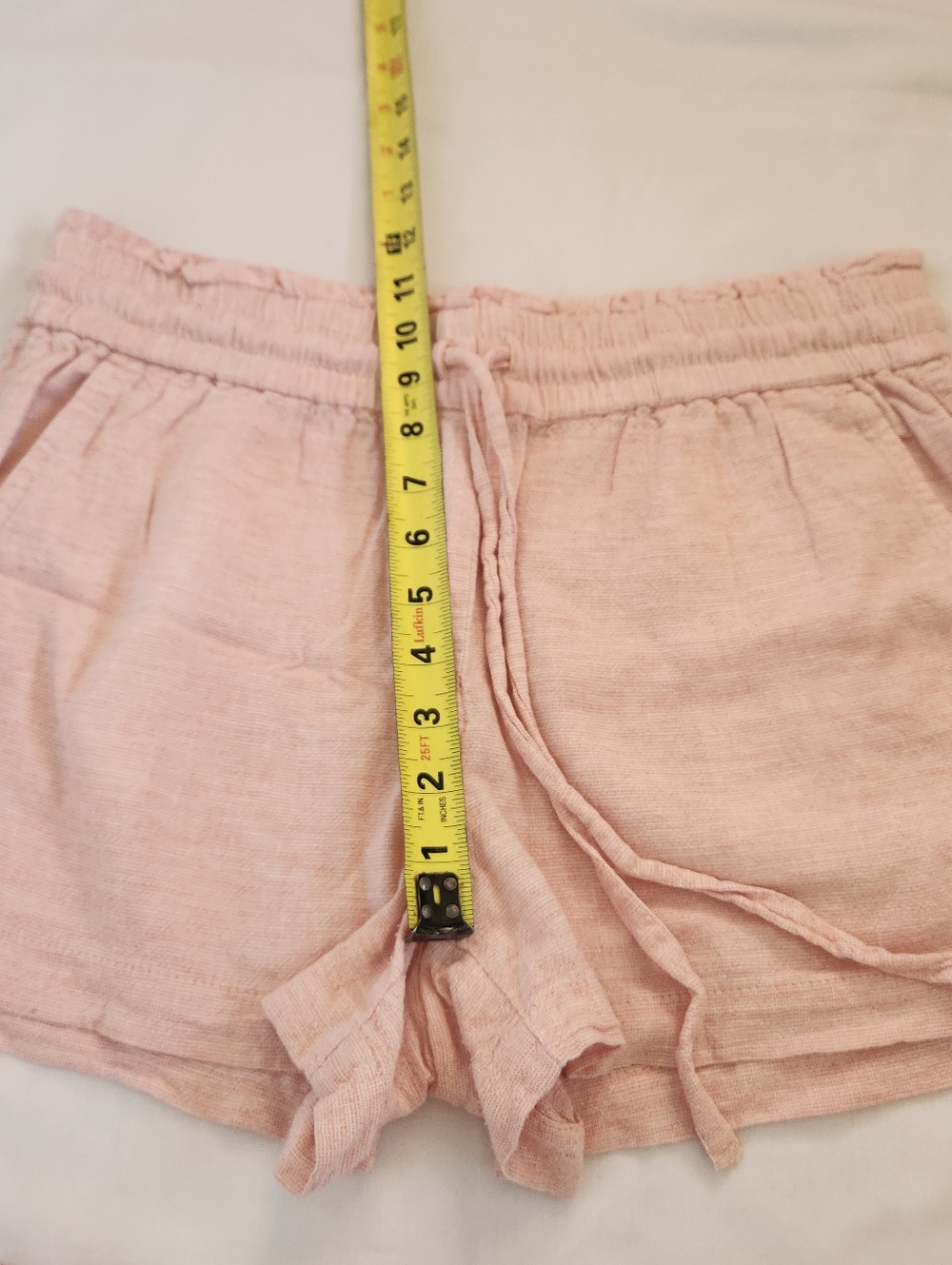 LOFT Pink Peach Soft Linen Blend Shorts Drawstrings Summer Softgirl M - Picture 8 of 11